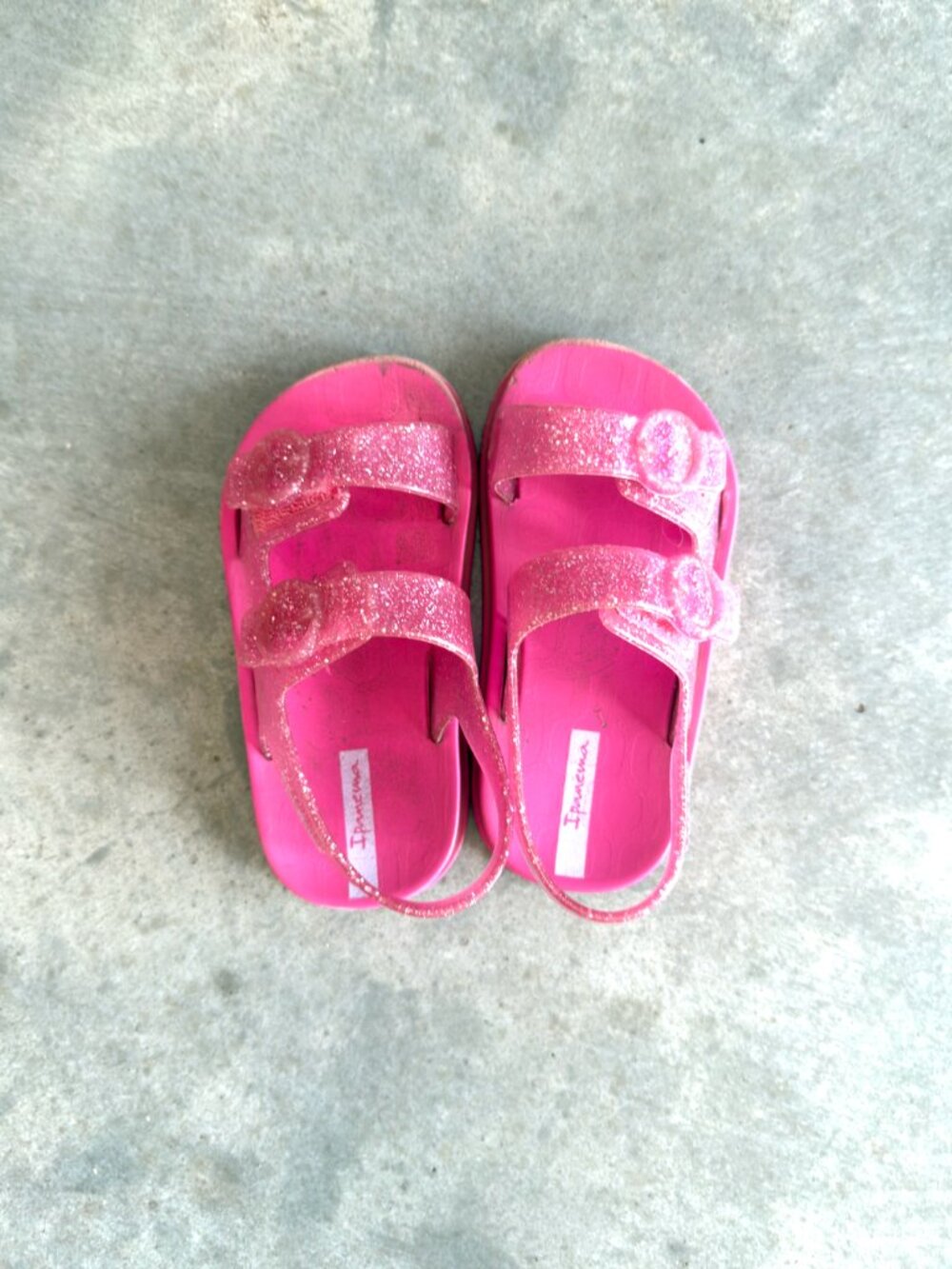 Ipanema Pink Glitter Toddler Sandals Double Strap Slingback Size 8